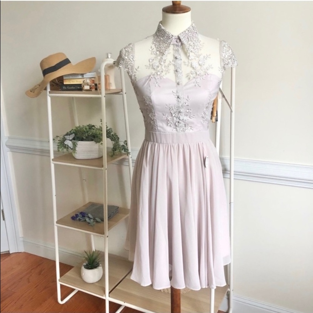Lilac chi chi london lace dress